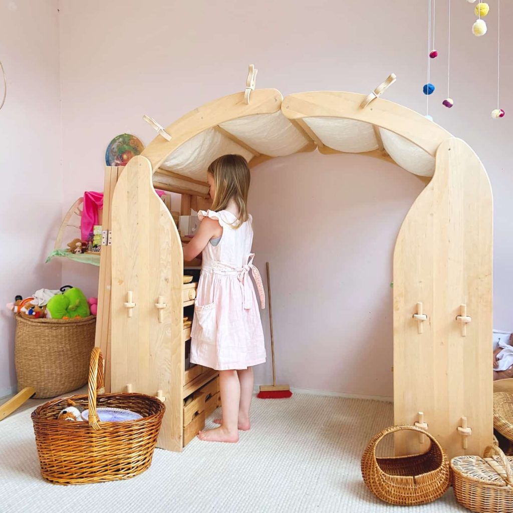 houten play stand