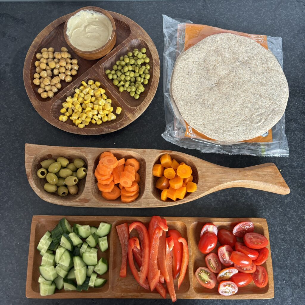 kleurrijke vegan wraps voor kinderen