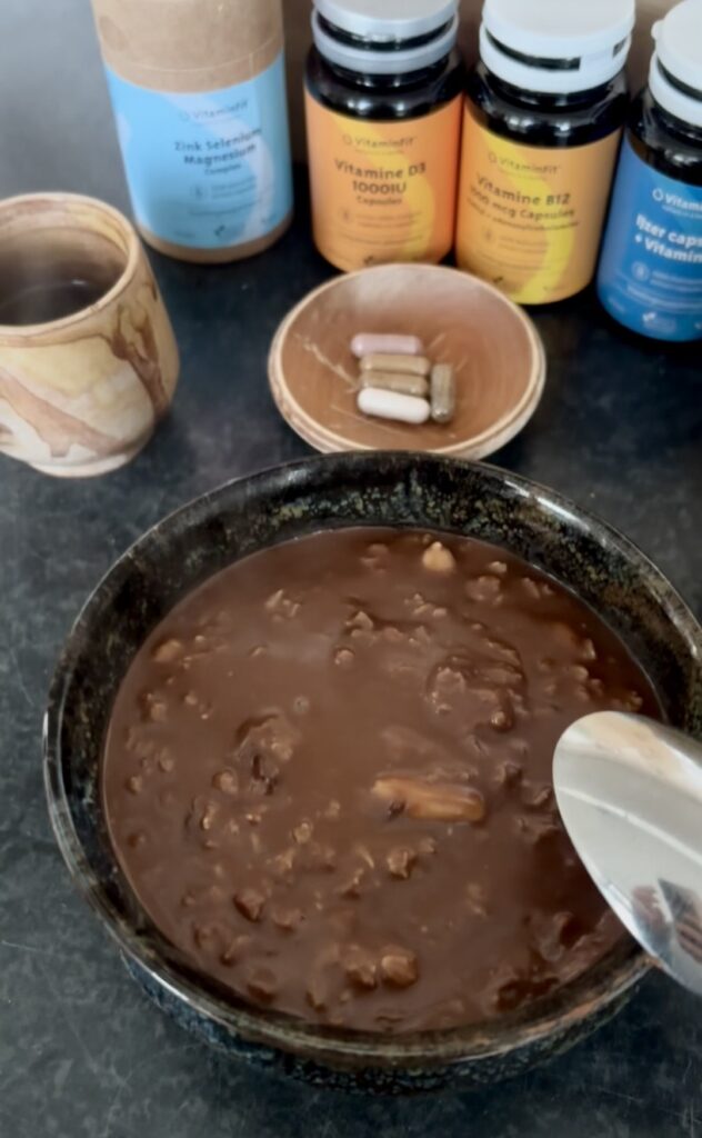 Veganistische havermoutpap